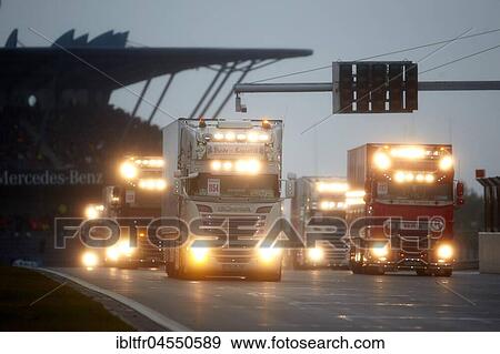Stock Photo - ADAC Truck Grand Prix 2017 at the Nürburgring race track, Truck-Korso, Nürburg, Rhineland-Palatinate, Germany, Europe. Fotosearch