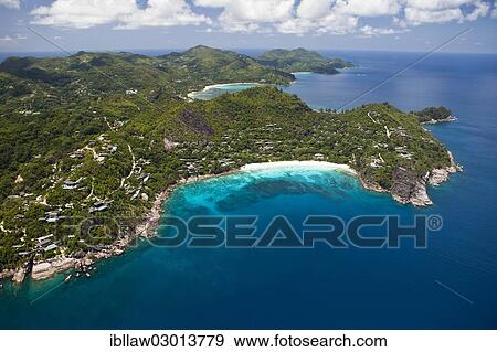 Aerial View, Bay Petite Anse, Indian Ocean, Mahe, Seychelles, Africa View Large Photo Image Stock Photo - Aerial View, Bay Petite Anse, Indian Ocean, Mahe, Seychelles, Africa. Fotosearch