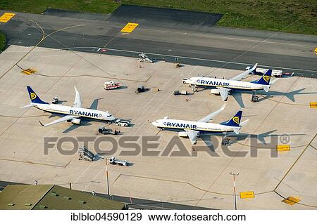 Aircraft of the airline Ryan-Air at the airfield, Weeze Airport, Düsseldorf, North Rhine-Westphalia, Germany, Europe View Large Photo Image Stock Photo - Aircraft of the airline Ryan-Air at the airfield, Weeze Airport, Düsseldorf, North Rhine-Westphalia, Germany, Europe. Fotosearch