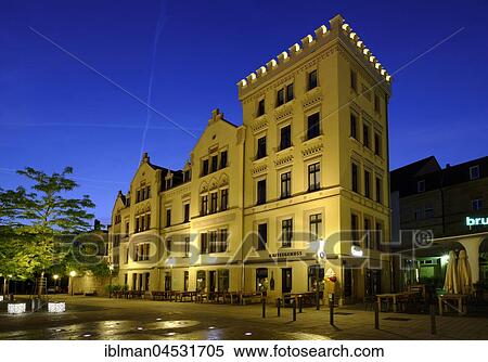 Stock Photography - Alberts square, historic centre Coburg, Upper Franconia, Franconia, Bavaria, Germany, Europe. Fotosearch
