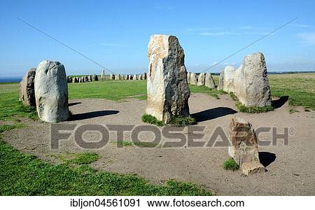 Ales stenar, Ale's Stones, megalithic stones, ship setting, Kåseberga, Scania, Sweden, Europe View Large Photo Image Stock Image - Ales stenar, Ale's Stones, megalithic stones, ship setting, Kåseberga, Scania, Sweden, Europe. Fotosearch
