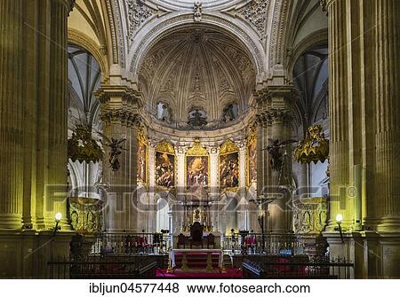 Altar room with apse, Cathedral Catedral de la Encarnación de Guadix, Guadix, Marquesado Region, Province of Granada, Andalusia, Spain, Europe View Large Photo Image Stock Photo - Altar room with apse, Cathedral Catedral de la Encarnación de Guadix, Guadix, Marquesado Region, Province of Granada, Andalusia, Spain, Europe. Fotosearch