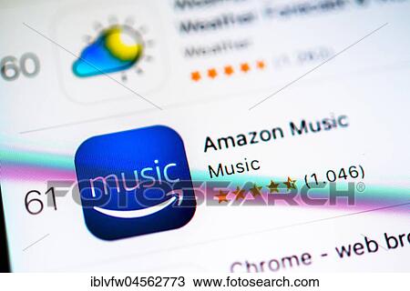 Amazon Music App in the Apple App Store, music streaming service, app icon, display on a screen of a mobile phone, iPhone, iOS, smartphone, macro recording, detail, full size View Large Photo Image Stock Image - Amazon Music App in the Apple App Store, music streaming service, app icon, display on a screen of a mobile phone, iPhone, iOS, smartphone, macro recording, detail, full size. Fotosearch