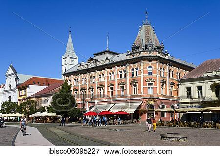 Stock Photo - Andrassy House in the pedestrian zone, Kosice, Kashov, Slovakia, Europe. Fotosearch