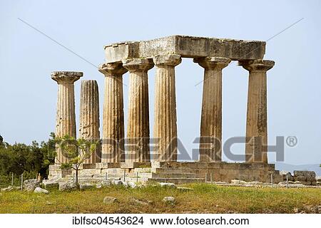 Apollon Temple, Ancient Corinth, Peloponnese, Greece, Europe View Large Photo Image Picture - Apollon Temple, Ancient Corinth, Peloponnese, Greece, Europe. Fotosearch