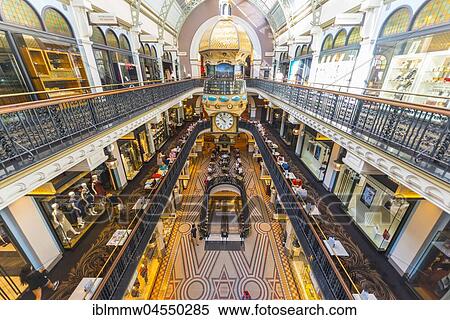 Stock Photography - Arcades, boutiques, shopping temple Queen Victoria Building QVB, Sydney, New South Wales, Australia, Oceania. Fotosearch