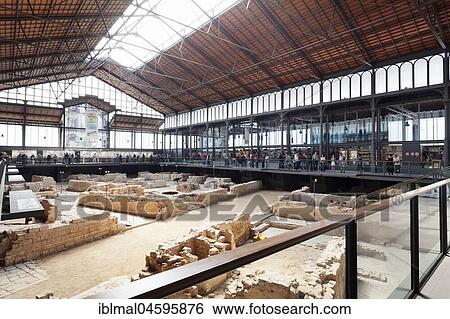 Stock Photograph - Archaeological Site El Born Centre Cultural, CCM, Ciutat del Born, La Ribera, Barcelona, Catalonia, Spain, Europe. Fotosearch