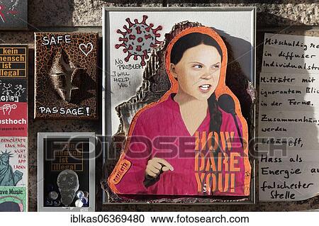 Art collage with portrait of Greta Thunberg, How dare you, Appeal for Climate and Environmental Protection, Open-Air Gallery Flingern, Düsseldorf, North Rhine-Westphalia, Germany, Europe View Large Photo Image Stock Image - Art collage with portrait of Greta Thunberg, How dare you, Appeal for Climate and Environmental Protection, Open-Air Gallery Flingern, Düsseldorf, North Rhine-Westphalia, Germany, Europe. Fotosearch