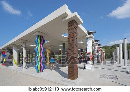 Stock Image - Artist Column Hall, Stoa 169, Polling, Upper Bavaria, Bavaria, Germany, Europe. Fotosearch