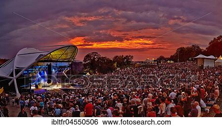 Stock Photograph - Audience at the ZZ Top concert at the Freilichtbühne Loreley, St. Goarshausen, Rhineland-Palatinate, Germany, Europe. Fotosearch