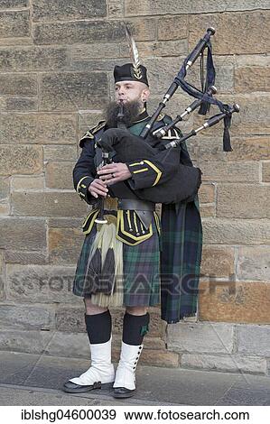 Bagpipe player, Castle Hill, Edinburgh, Scotland, Great Britain View Large Photo Image Stock Photo - Bagpipe player, Castle Hill, Edinburgh, Scotland, Great Britain. Fotosearch