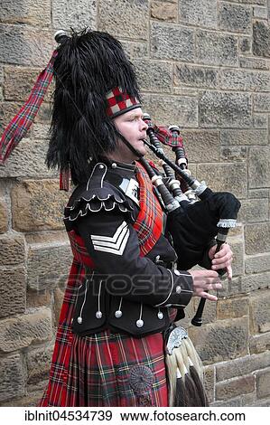 Bagpipe player, Edinburgh, Scotland, UK View Large Photo Image Stock Photo - Bagpipe player, Edinburgh, Scotland, UK. Fotosearch