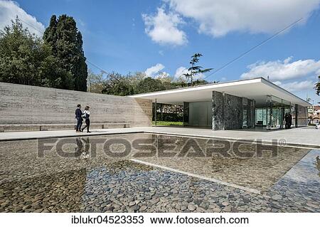 Barcelona pavilion, architect Ludwig Mies van der Rohe, Barcelona, Spain View Large Photo Image Stock Image - Barcelona pavilion, architect Ludwig Mies van der Rohe, Barcelona, Spain. Fotosearch