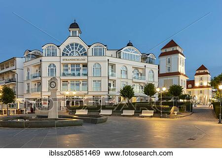 Beach castle, hotel in Binz, Mecklenburg-Vorpommern, Germany, Europe View Large Photo Image Stock Photo - Beach castle, hotel in Binz, Mecklenburg-Vorpommern, Germany, Europe. Fotosearch