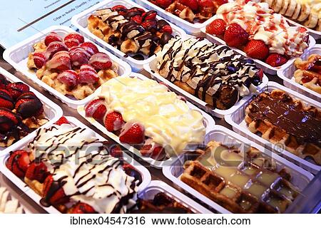 Belgian waffles, Brussels, Belgium, Europe View Large Photo Image Stock Photograph - Belgian waffles, Brussels, Belgium, Europe. Fotosearch