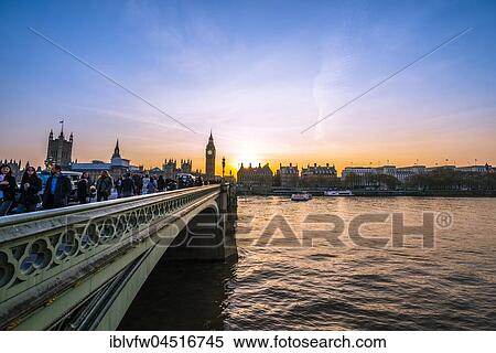 Big Ben, dusk, evening light, sunset, Houses of Parliament, Westminster Bridge, Thames, City of Westminster, London, London region, England, United Kingdom, Europe View Large Photo Image Stock Photography - Big Ben, dusk, evening light, sunset, Houses of Parliament, Westminster Bridge, Thames, City of Westminster, London, London region, England, United Kingdom, Europe. Fotosearch