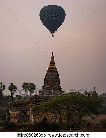 Blue balloon centered over a temple, Bagan, Myanmar, Asia View Large Photo Image Stock Photography - Blue balloon centered over a temple, Bagan, Myanmar, Asia. Fotosearch