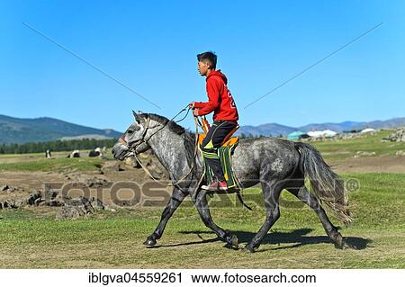 Boy rides on a horse through the steppe, Orchon Valley, Khangai Nuruu National Park, Övörkhangai Aimag, Mongolia, Asia View Large Photo Image Stock Image - Boy rides on a horse through the steppe, Orchon Valley, Khangai Nuruu National Park, Övörkhangai Aimag, Mongolia, Asia. Fotosearch