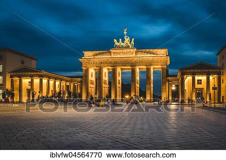 Brandenburg Gate at dusk, illuminated, Pariser Platz, Berlin-Mitte, Berlin, Berlin, Germany, Europe View Large Photo Image Stock Image - Brandenburg Gate at dusk, illuminated, Pariser Platz, Berlin-Mitte, Berlin, Berlin, Germany, Europe. Fotosearch
