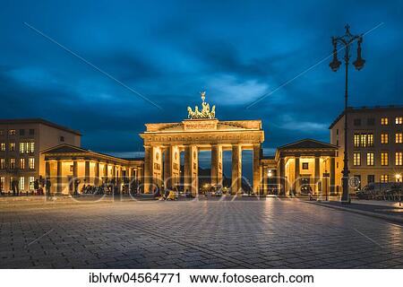 Brandenburg Gate at dusk, illuminated, Pariser Platz, Berlin-Mitte, Berlin, Berlin, Germany, Europe View Large Photo Image Stock Image - Brandenburg Gate at dusk, illuminated, Pariser Platz, Berlin-Mitte, Berlin, Berlin, Germany, Europe. Fotosearch