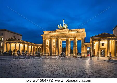 Brandenburg Gate at dusk, illuminated, Pariser Platz, Berlin-Mitte, Berlin, Berlin, Germany, Europe View Large Photo Image Stock Image - Brandenburg Gate at dusk, illuminated, Pariser Platz, Berlin-Mitte, Berlin, Berlin, Germany, Europe. Fotosearch