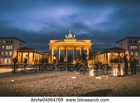 Brandenburg Gate at dusk, illuminated, Pariser Platz, Berlin-Mitte, Berlin, Berlin, Germany, Europe View Large Photo Image Stock Photo - Brandenburg Gate at dusk, illuminated, Pariser Platz, Berlin-Mitte, Berlin, Berlin, Germany, Europe. Fotosearch