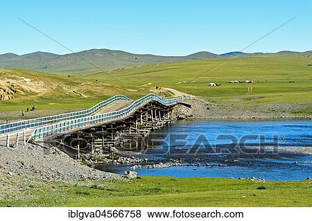Bridge over the Orchon River, Khangai Nuruu National Park, Oevoerkhangai Aimag, Mongolia, Asia View Large Photo Image Stock Photo - Bridge over the Orchon River, Khangai Nuruu National Park, Oevoerkhangai Aimag, Mongolia, Asia. Fotosearch