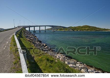 Bridge to the island of Sommarøy, Troms province, northern Norway, Norway, Europe View Large Photo Image Picture - Bridge to the island of Sommarøy, Troms province, northern Norway, Norway, Europe. Fotosearch