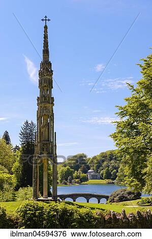 Stock Photograph - Bristol High Cross, Stourhead Gardens, Wiltshire, England, Great Britain. Fotosearch