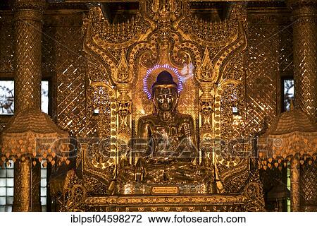 Buddha statue in the Botataung Pagoda, Rangoon, Myanmar, Asia View Large Photo Image Stock Image - Buddha statue in the Botataung Pagoda, Rangoon, Myanmar, Asia. Fotosearch