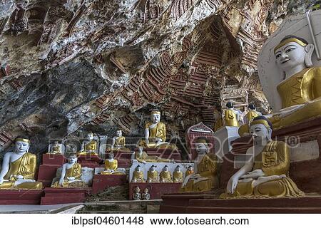 Buddha statues in the Kawgun Cave, Hpa-an, Myanmar, Asia View Large Photo Image Stock Photo - Buddha statues in the Kawgun Cave, Hpa-an, Myanmar, Asia. Fotosearch