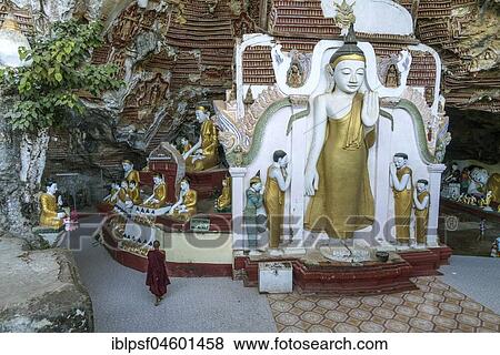 Buddha statues in the Kawgun Cave, Hpa-an, Myanmar, Asia View Large Photo Image Stock Photo - Buddha statues in the Kawgun Cave, Hpa-an, Myanmar, Asia. Fotosearch