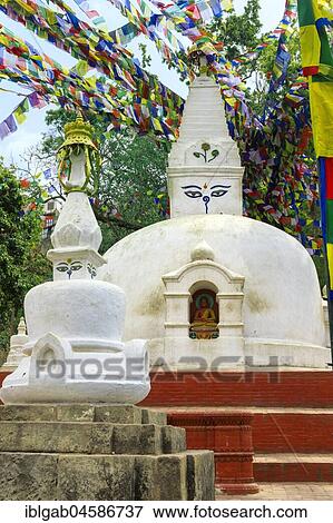 Buddhist chorten at the entrance of Swayambunath or Monkey Temple, Unesco World Heritage Site, Kathmandu, Nepal, Asia View Large Photo Image Stock Photo - Buddhist chorten at the entrance of Swayambunath or Monkey Temple, Unesco World Heritage Site, Kathmandu, Nepal, Asia. Fotosearch