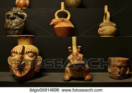Burial objects, clay vessels, Moche culture, Museum Tumbas Reales or Museum of Sipan, Lambayeque, near Chiclayo, Peru, South America View Large Photo Image Stock Photograph - Burial objects, clay vessels, Moche culture, Museum Tumbas Reales or Museum of Sipan, Lambayeque, near Chiclayo, Peru, South America. Fotosearch