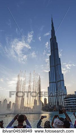 Burj Khalifa, fountain show, Burj Khalifa, skyscraper, downtown, Dubai, United Arab Emirates, Asia View Large Photo Image Stock Photo - Burj Khalifa, fountain show, Burj Khalifa, skyscraper, downtown, Dubai, United Arab Emirates, Asia. Fotosearch