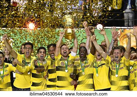 BVB Borussia Dortmund 09 celebrating title 2017, DFB-Pokalfinale, Olympiastadion Berlin, Germany, Europe View Large Photo Image Picture - BVB Borussia Dortmund 09 celebrating title 2017, DFB-Pokalfinale, Olympiastadion Berlin, Germany, Europe. Fotosearch
