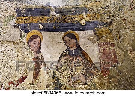Stock Photograph - Byzantine frescoes in the Chapel of San Giovanni di Morone, Matera, Basilicata, Italy, Europe. Fotosearch