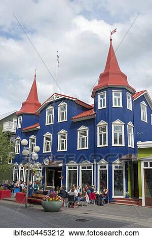 Café in pedestrian area, Akureyri, Iceland, Europe View Large Photo Image Stock Image - Café in pedestrian area, Akureyri, Iceland, Europe. Fotosearch