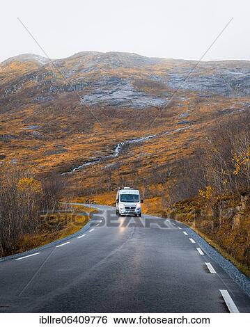 Campervan on a road with autumnal vegetation, Fylkesvei 862, Melfjordbotn, Senja, Norway, Europe View Large Photo Image Stock Photograph - Campervan on a road with autumnal vegetation, Fylkesvei 862, Melfjordbotn, Senja, Norway, Europe. Fotosearch