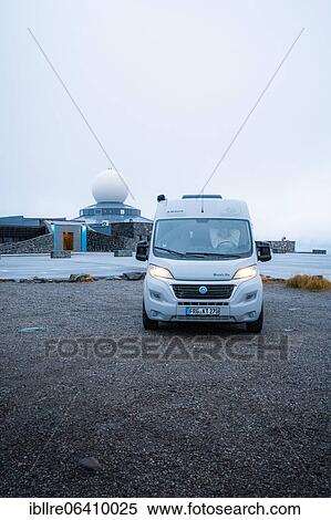 Campervan parked in front of the North Cape building, North Cape, Norway, Europe View Large Photo Image Stock Photography - Campervan parked in front of the North Cape building, North Cape, Norway, Europe. Fotosearch