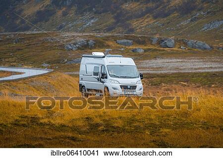 Campervan parked on grassed parking lot near Kåfjord, North Cape, Norway, Europe View Large Photo Image Stock Image - Campervan parked on grassed parking lot near Kåfjord, North Cape, Norway, Europe. Fotosearch