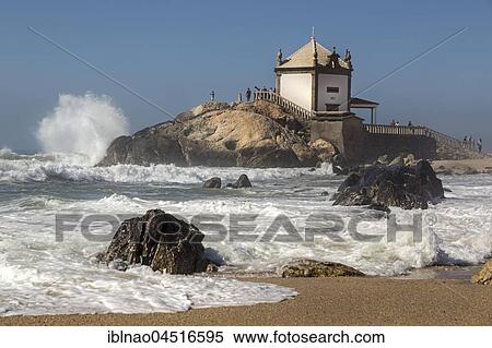 Capela do Senhor da Pedra, chapel during storm, foaming waves, Portugal, Europe View Large Photo Image Stock Photography - Capela do Senhor da Pedra, chapel during storm, foaming waves, Portugal, Europe. Fotosearch