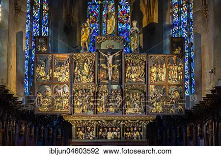 Carved high altar by Hans Bongart, Eglise Ste-Croix, Church of the Holy Cross, Kaysersberg, Alsatian Wine Route, Alsace, Département Haut-Rhin, France, Europe View Large Photo Image Stock Image - Carved high altar by Hans Bongart, Eglise Ste-Croix, Church of the Holy Cross, Kaysersberg, Alsatian Wine Route, Alsace, Département Haut-Rhin, France, Europe. Fotosearch