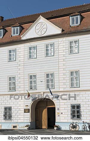 Casa Albastra, Blue House, Grand Square, Piata Mare, Sibiu, Romania, Europe View Large Photo Image Stock Image - Casa Albastra, Blue House, Grand Square, Piata Mare, Sibiu, Romania, Europe. Fotosearch