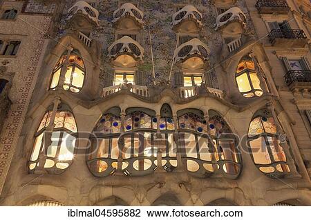 Casa Batllo, Modernism, Architect Antoni Gaudi, Eixample, Barcelona, Catalonia, Spain, Europe View Large Photo Image Stock Image - Casa Batllo, Modernism, Architect Antoni Gaudi, Eixample, Barcelona, Catalonia, Spain, Europe. Fotosearch