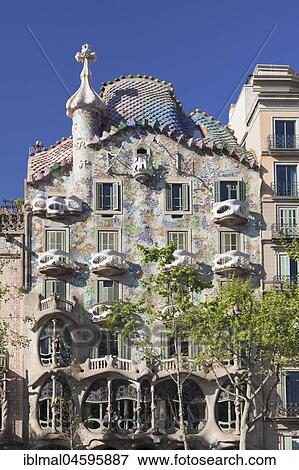 Casa Batllo, Modernism, Architect Antoni Gaudi, Eixample, Barcelona, Catalonia, Spain, Europe View Large Photo Image Stock Photo - Casa Batllo, Modernism, Architect Antoni Gaudi, Eixample, Barcelona, Catalonia, Spain, Europe. Fotosearch