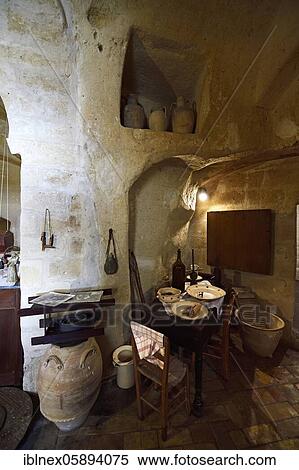 Stock Photography - Casa Grotta Museum, Matera, Basilicata, Italy, Europe. Fotosearch