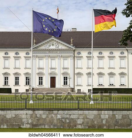 Castle Bellevue with European flag and German flag, official seat of the German Federal President, Berlin, Germany, Europe View Large Photo Image Stock Image - Castle Bellevue with European flag and German flag, official seat of the German Federal President, Berlin, Germany, Europe. Fotosearch