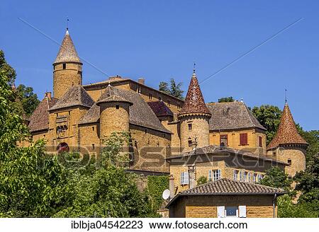 Castle of Jarnioux, Village of Pierres Dorées, Beaujolais, Rhone, Auvergne-Rhône-Alpes region, France, Europe View Large Photo Image Stock Image - Castle of Jarnioux, Village of Pierres Dorées, Beaujolais, Rhone, Auvergne-Rhône-Alpes region, France, Europe. Fotosearch