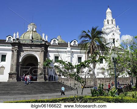 Stock Image - Cathedral, Catedral Metropolitana at the Plaza Grande, Quito, Pichincha Province, Ecuador, South America. Fotosearch